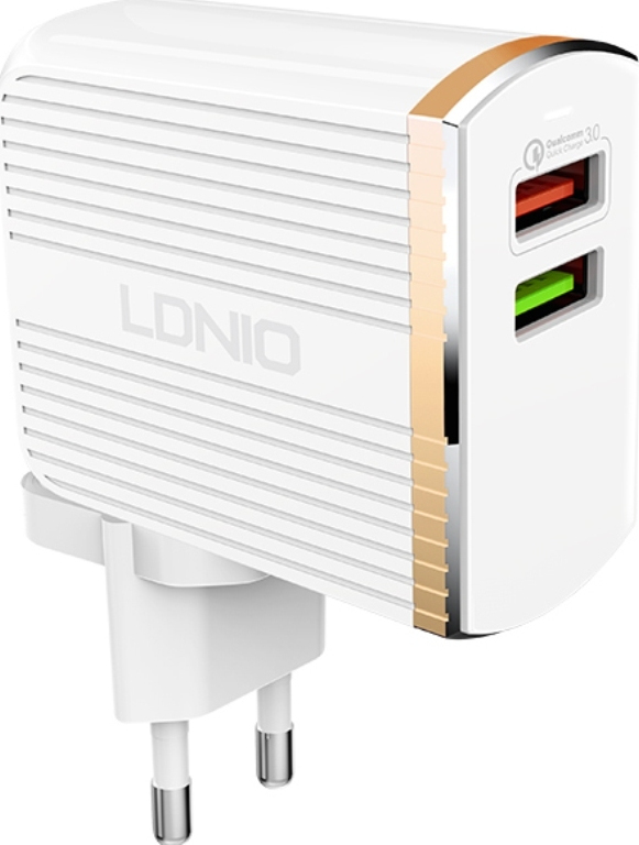 Ldnio micro USB Cable &amp; 2x USB Wall Adapter Λευκό (A2502Q)