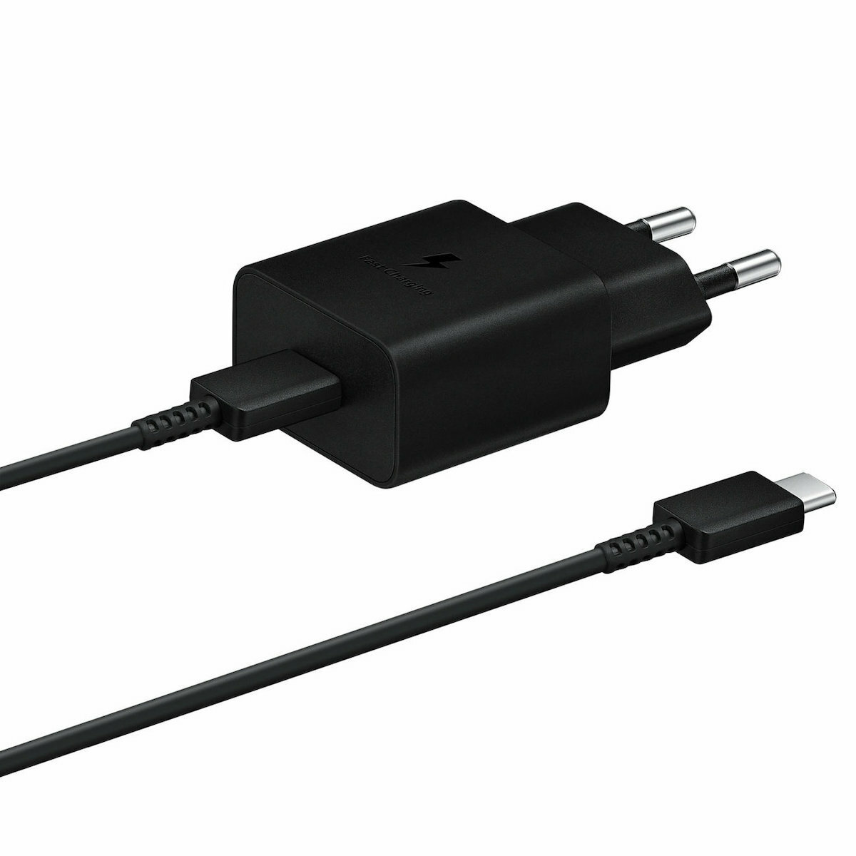 Samsung Φορτιστής με Θύρα USB-C και Καλώδιο USB-C 15W Power Delivery Μαύρος (EP-T1510NBEGEU)
